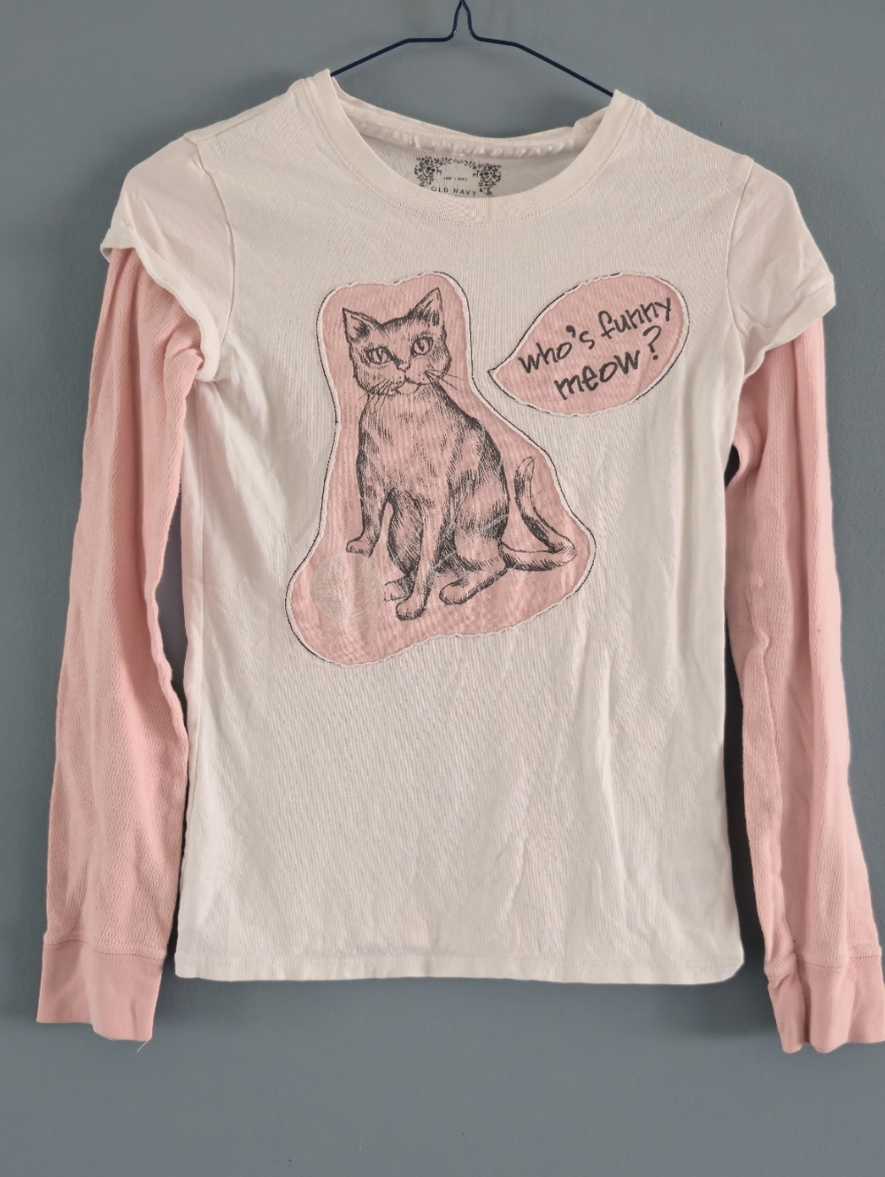 *Back To School* Long Sleeve Cat Graphic Tee XL 14-16